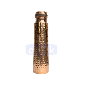 Elegant Classic Hammered <b>Copper</b> Eco-Friendly Reusable <b>Drinking</b> <b>Bottle</b> for Home Travel Office Wellness - Product Image 1