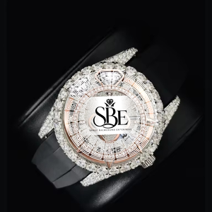 Excellent Quality Luxury White Iced out Diamond Wristwatch <b>Waterproof</b> Quartz Mens <b>Watches</b> Available for Export Price from India - Product Image 2