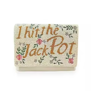Pochette en toile brodée florale et perlée, sac bandoulière décoratif et sac à main tendance pour femme, idéal pour les fêtes, mariages et cadeaux - Product Image 1