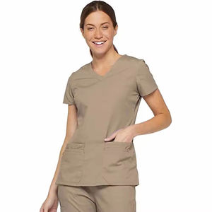 Ensembles d'uniformes médicaux en denim et coton mélangé unisexe pour médecins et infirmières, t-shirt à col en V et pantalon deux pièces - Product Image 4