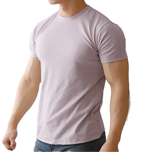 T-shirt Homme Personnalisé Coupe Musclée en Coton Élastique Col Rond Manches Courtes Slim Fit Décontracté Entraînement Sportif Vente en Gros - Product Image 6