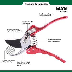 กรรไกรตัดแต่งกิ่ง SONO GW602 สำหรับงานอุตสาหกรรม DIY ระดับมืออาชีพ ใบมีดเหล็กกล้าคาร์บอนเคลือบ PTFE ตัดลื่น ทนทาน คมกริบ - Product Image 2
