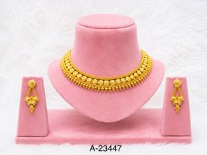 Ensemble de collier plaqué or en gros avec boucles d'oreilles |   Bijoux de mode pour femmes A-23432 - Product Image 1