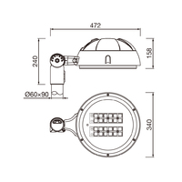 Lampe LED de rue et de chemin KLED D-202 à haut lumen 4350-21800LM, étanche IP66, en alliage d'aluminium, alimentée en courant alternatif, garantie 5 ans, dimmable