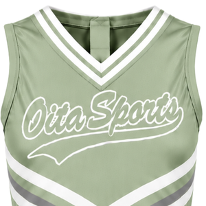 Custom Sage Green Cheer Shirt Sleeveless Team Sports Uniform Top Athletic Performance Wear Training Practice Cheer Squad Apparel - Product Image 6