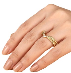 Anillo de Diamante Cultivado en Laboratorio con Corte Redondo, Inspirado en la Naturaleza, Oro Sólido de 10K, 14K, 18K, Anillo de Compromiso o Aniversario, 0.03Ct, Joyería Fina - Product Image 6
