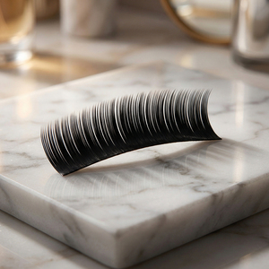 ขนตาปลอม PBT Volume Lash Extensions แบบเส้นต่อเส้น รุ่น B/C/CC/D Curl & Matte Black Finish สำหรับติดแบรนด์ส่วนตัว - Product Image 1