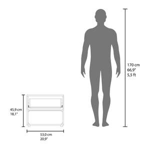 Comodino alpino 18 \ "con uno scaffale in noce scuro per camera da letto e soggiorno - Product Image 4