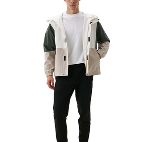 Men's Custom Plus Size Gym Jacket Lightweight Breathable Rain Resistant Waterproof Windbreaker Embroidery Stand Color <b>Block</b> Thin - Product Image 1