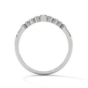Sterling <b>Silver</b> <b>Emerald</b> Cut Eternity Band <b>Ring</b> with Lab Created Diamonds Elegant Stackable Bridal Anniversary Jewelry Gift - Product Image 3