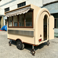 Petite remorque alimentaire avec auvent et cuisine commerciale complète, chariot à café mobile pour la vente de desserts, boissons énergisantes, matcha et thé boba