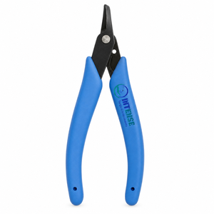 Pince de précision professionnelle à bec courbé, manche bleu, pour la fabrication de bijoux, prise en charge, maintien, pliage, outil manuel, logo personnalisé OEM - Product Image 1
