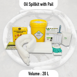 Kit para Derrames de Aceite de 20L con Cubeta – Kit de Respuesta a Derrames de Aceite Duradero para Uso en Talleres, Marino e Industrial, Suministro a Granel - Product Image 2