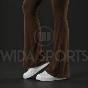 Ensemble de vêtements de sport pour femmes personnalisé, pantalon de yoga évasé, leggings taille haute, haut court à manches longues, vêtements de fitness pour la salle de sport - Product Image 6
