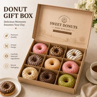 Boîtes à donuts en carton alimentaire avec logo personnalisé, laminage mat écologique