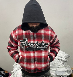 เสื้อแจ็คเก็ตฮู้ดซิปแบบกลับด้านได้ ผ้าเทอร์มอลและผ้าฟลานเนล ปักโลโก้แบบซับลิเมชั่นทั้งสองด้าน - Product Image 1