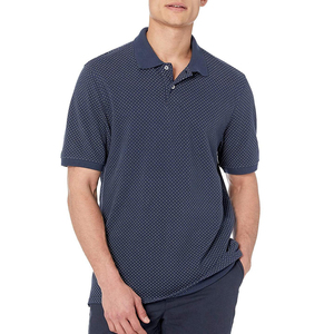 เสื้อโปโลแขนสั้นผู้ชาย ลายจุด ทรงปกติ ผ้าอ็อกซ์ฟอร์ด สีกรมท่า - Product Image 4