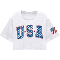 Blusa Casual Elegante de Verano para Mujer, Corte Ajustado, con Logotipo Frontal, Poliéster/Algodón