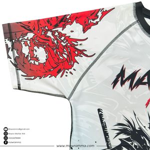 Mawra MMA Rash Guard – T-shirt de compression à manches courtes pour homme, en polyester, à séchage rapide, imprimé par sublimation, pour le combat, unisexe - Product Image 3