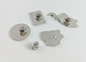 Badge magnétique en soie personnalisé - 58 mm, motifs carrés et en forme de cœur, décoration pour vêtements - Product Image 2