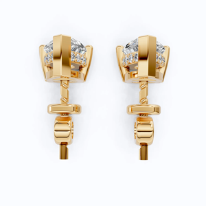 ต่างหูเพชรทรงลูกแพร์เพาะเลี้ยงในห้องปฏิบัติการ ทองคำขาว 14K ชุบโรเดียม ได้รับการรับรองจาก IGI เครื่องประดับเจ้าสาวแบบมินิมอล ของขวัญสำหรับผู้หญิง - Product Image 3