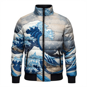 ARTIZ INTERNATIONAL <b>Men</b> Streetwear Puffer Jacket Winter Lightweight Insulated Durable Windproof Eco-Friendly Hooded Front Logo - Product Image 5
