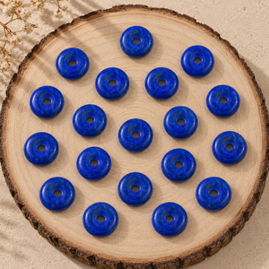 Pendentif Donut Lisse en Lapis Lazuli 15mm, Pierre Précieuse, Design Énergétique Reiki pour la Guérison par les Cristaux, pour la Fabrication de Bijoux, Vente en Gros - Product Image 5