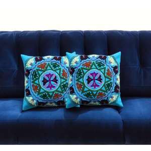 Luxury Peacock Floral <b>Print</b> <b>Cushion</b> Cover Decorative Pillow Case with Vibrant Colors for Living Room Bedroom and Balcony Decor - Product Image 2
