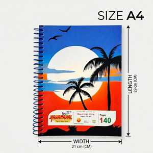 Cuaderno de Ejercicios Espiral Hawamahal A4 XXL, 140 Páginas, 60 GSM, Cubierta Floral de Diseño para Escuela y Universidad - Product Image 4