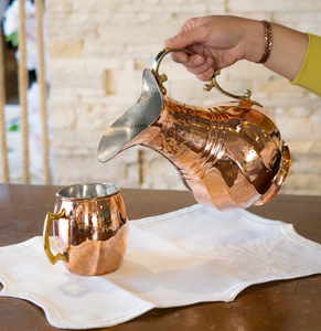 Carafe en cuivre avec poignée en laiton, qualité supérieure, pichet en cuivre pur pour hôtels et restaurants, vaisselle, eau, métal durable - Product Image 4