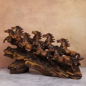 Statue de chevaux de victoire en finition marron antique Décoration intérieure en résine élégante pour table l'Advitya India Meilleurs prix - Product Image 1