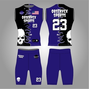 Uniformes de football 7 contre 7 pour jeunes, haute qualité, personnalisés, design crâne, compression, flag football - Product Image 1