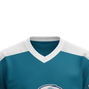 Ensemble short et maillot de hockey sur glace sublimé pour homme, couleur turquoise, en polyester, col en V, imprimé, uniforme sportif athlétique, vêtements d'équipe - Product Image 5