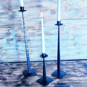 Bougeoir en fer forgé fait main, grand modèle, support de bougie moderne de luxe, bougeoir en métal, bougeoir décoratif en fer - Product Image 3