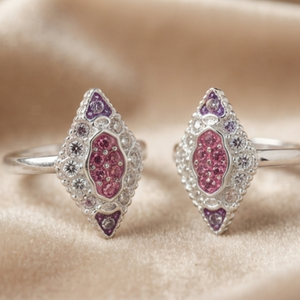 DIVYORO PINK & PURPLE GEM TOE <b>RING</b> - Product Image 3