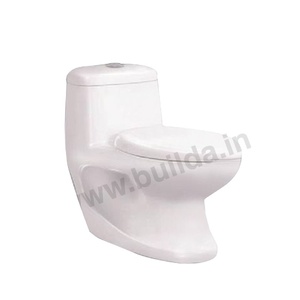 Inodoro de Dos Piezas Alargado, de Vidrio, con Descarga por Gravedad, Montado en el Suelo, Diseño Tradicional, para Uso en Baños en India - Product Image 2