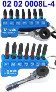 Jeu de 8 embouts à anneaux colorés (1/4"H) x 65 mmL (finition phosphate de manganèse noir) avec porte-clés - Product Image 4