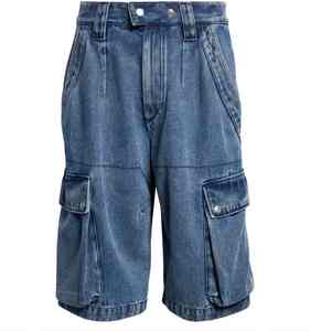 Shorts de mezclilla de diseñador con lavado ligero, estilo recto, a la moda, desgastados, casuales, para verano - Product Image 2