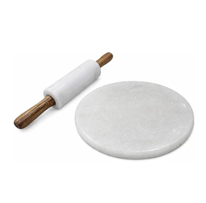 Wood Rolling Pin White Stone Marble Roller Dough <b>Board</b> Pastry Dough Roller Baking Tools <b>Cake</b> Rolling Pin - Product Image 3