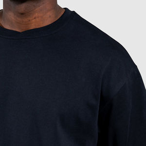 Camiseta Oversize de Algodón 100% Sólido Antiarrugas para Hombre, Personalizable con Logo 3D, Transpirable, Manga Corta, Tallas Grandes y Pesadas, Venta al por Mayor - Product Image 4