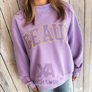 Sudadera Oversize de Cuello Alto para Mujer, de Forro Polar Sólido Transpirable, Manga Corta, Casual de Invierno, Personalizable por Delante - Product Image 1