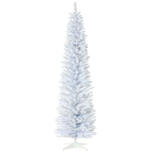 Albero di Natale Artificiale Realistico e Sottile con 7 Ramoche Innevate, Base in Plastica, Decorazione Natalizia da Interno - Product Image 1