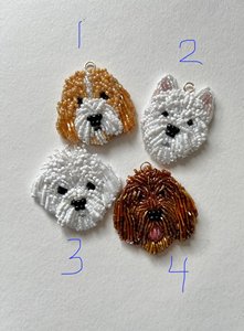 Handmade Dog Face Beaded Keychain Gold Tone <b>Key</b> <b>Ring</b> Pet Pendant <b>Bag</b> Charm Gift Accessory - Product Image 5