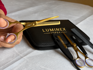 Navaja de Afeitar Recta Vintage Luminex Impex con Mango de Concha de Abulón y Acero al Carbono, Lista para Usar en Barberías y Salones - Product Image 3