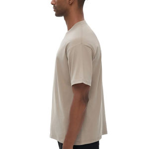 T-shirts à manches courtes 230 g/m² à épaules tombantes, impression sérigraphique personnalisée en relief, coton peigné uni pour hommes - Product Image 4