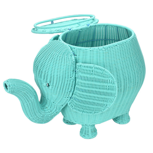 Cesta de Almacenamiento Tejida con Diseño de Elefante Azul, Linda y Decorativa, para Habitación Infantil, Caja de Almacenamiento con Diseño Animal, Venta al Por Mayor - Product Image 1