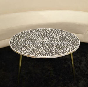 Table basse antique de luxe moderne, incrustation de nacre, meubles décoratifs de salon pour chambre à coucher et salle à manger par artisan craft - Product Image 2