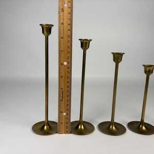 Luxury <b>Brass</b> <b>Candlestick</b> <b>Holder</b> Set Of 5 Tiered Tall <b>Brass</b> Candle <b>Holders</b> Collection With Multiple Heights For Luxury Home By UO - Product Image 6