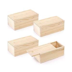 Customized <b>Pine</b> Wood <b>Box</b> with Sliding Lid Handmade Eco-Friendly Wedding Housewarming Tabletop Packaging Wholesale Low Cost - Product Image 2