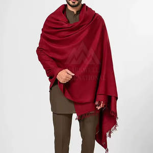 New Design Winter High Quality Custom Made Lightweight Quick Dry Long Wool Pashmina Cashmere <b>Shawl</b> Scarf Wrap For <b>Men</b> - Product Image 2